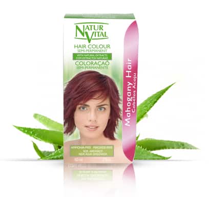 Natur Vital Semi-Permanent MAHOGANY - NaturVital Hair Care Products. NaturesWell UK - Ireland - Bright mahogany colour Covers Grey